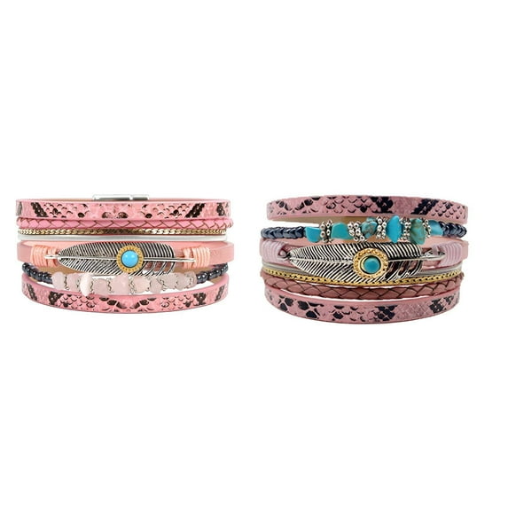 DESIGNICE 2Pcs Bracelets for Women,Vibrant Color Matching Womens Jewelry,Classic Design, Never Outdated Charm Bracelets for Women,Color_Mixing3