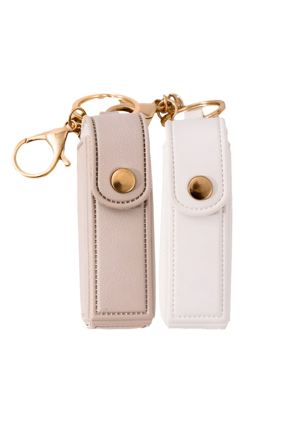 2Pcs Chapstick Holder Key Chain, Keychain Cute,Keychain Wallet Wallet Keychain,Metal