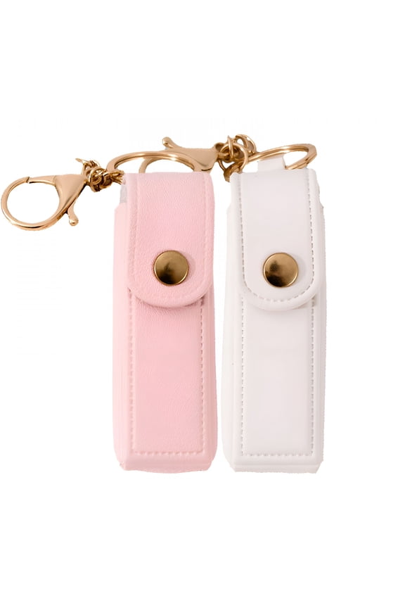 2026 New 2Pcs Chapstick Holder Key Chain,Smooth Zipper Closure Chapstick Holder,Long-Lasting Design Lip Balm Holder,Color Mixing1