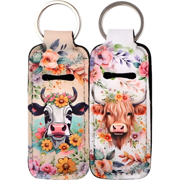 DESIGNICE 2026 New 2Pcs Chapstick Holder Key Chain,Cute Keychain,Wallet Keychain Car Key Chain,Metal