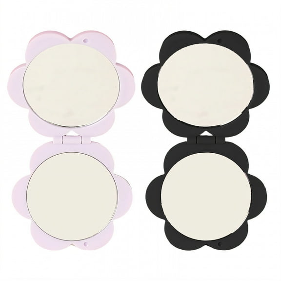 ACDANC 2Pcs Compact Mirror,Floral Dual-Sided Pocket Mirror Commute Travel,Multicolor2