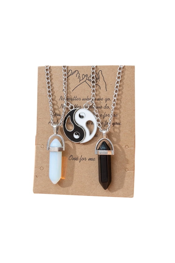 2Pcs Couples Necklace Hexagonal Column I Love You Gifts for Him Multifunctional Accessories Matching Necklace Style 9