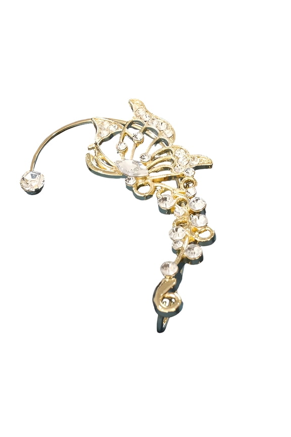 2Pcs Ear Cuffs Clip Earrings | Ear Cuffs with Non Piercing Clip; Silver Ear Wrap Climber for Parties and Weddings