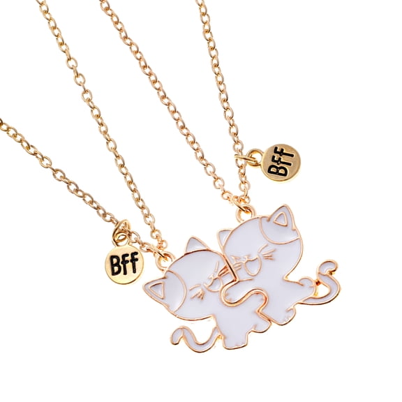 DESIGNICE 2Pcs Friendship Necklace Alloy Adjustable Length Necklace Charm Necklaces Cats Pendant Necklace for Friend and Couples