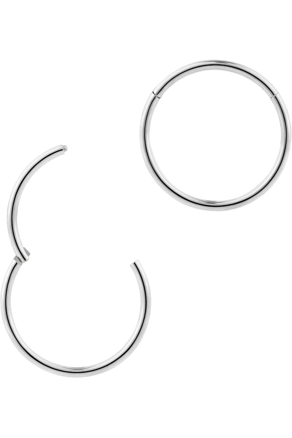 2Pcs G23 Titanium 20G (Ultra Thin) Hinged Segment Ring Hoop - Implant Grade Nickel Free Septum Nose Lip Tragus Earring Body Piercing Jewelry, 6mm- 10mm