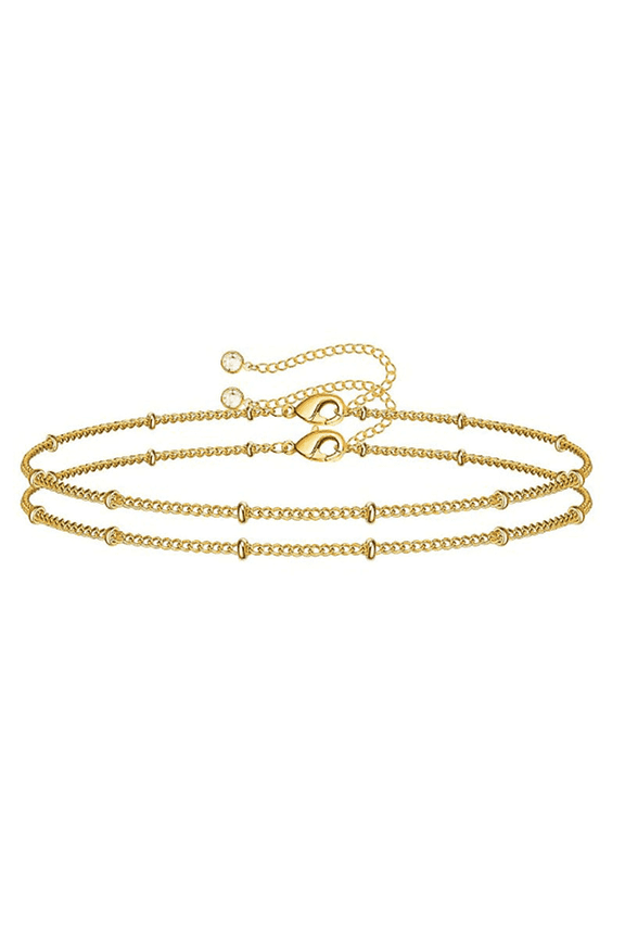 2Pcs Good Gifts for Teen Girls Women'S Jewelry Stackable Bracelets for Women Women'S 14K Gold Plated 14K Gold Bracelets for Women Gold