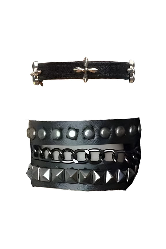 2Pcs Goth Accessories,Gothic Rebel Dark Spirit Goth Jewelry,Edgy Punk Rock Look Gothic Valentines Day Gifts