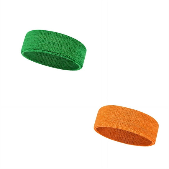DESIGNICE 2Pcs Headbands Breathable Fabric Sweat Band,Sweat-Wicking Performance Sweat-Blocking and Non-Slip Head Wraps for Women,Style9,Multicolor