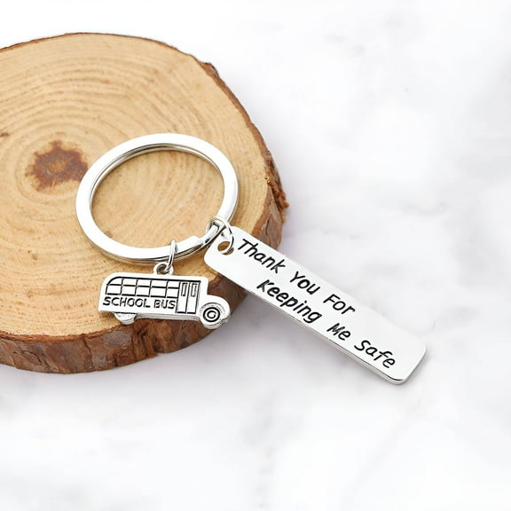 DESIGNICE 2Pcs Keep Me,Exquisite Pendant Bus Driver Appreciation Gifts,Portable and Lightweight Thank My Driver,Silver