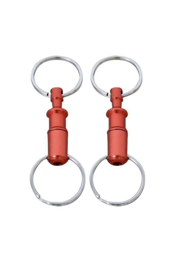 2Pcs Key Chain,Metal Outer Ring Key Ring,Enhances Strength and Stability Carabiner Keychain,Red