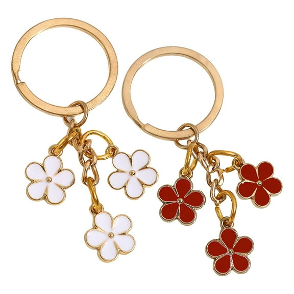 DESIGNICE 2Pcs Key Chain,Versatile Key Ring Cute Keychains for Women,Chic Bag Decoration Keychains for Women,White&Red