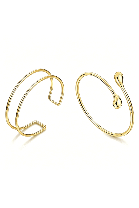 2Pcs Minimalist Simple Swirl Upper Arm Cuff Bracelets for Women Arm Bangle Armlets Adjustable