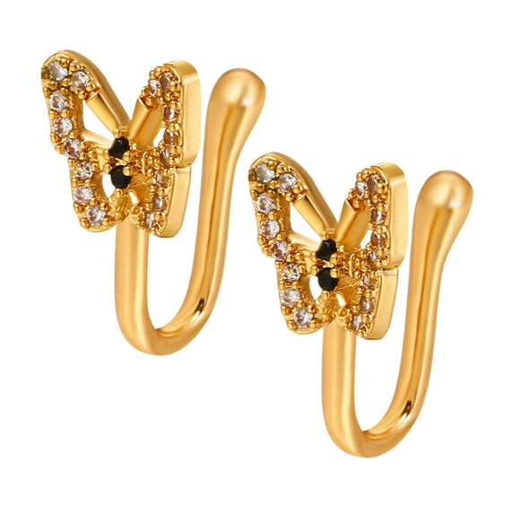 DESIGNICE 2Pcs Nose Rings,Comfortable Wearing Experience Nose Piercings,Comprehensive Protection Design Eco Friendly Materials Nose Studs,Gold