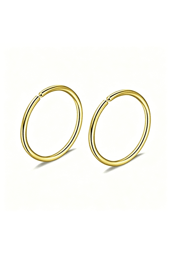2Pcs Nose Rings Thin,Hoop Nose Piercing Jewelry Round Shape Stainless Steel 0.8Mm/1Mm
