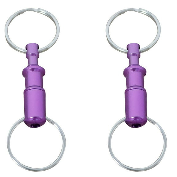 DESIGNICE 2Pcs Quick Release Keychain,Quick-Release Clasp Key Chain,Rapid Connection Key Ring,Purple