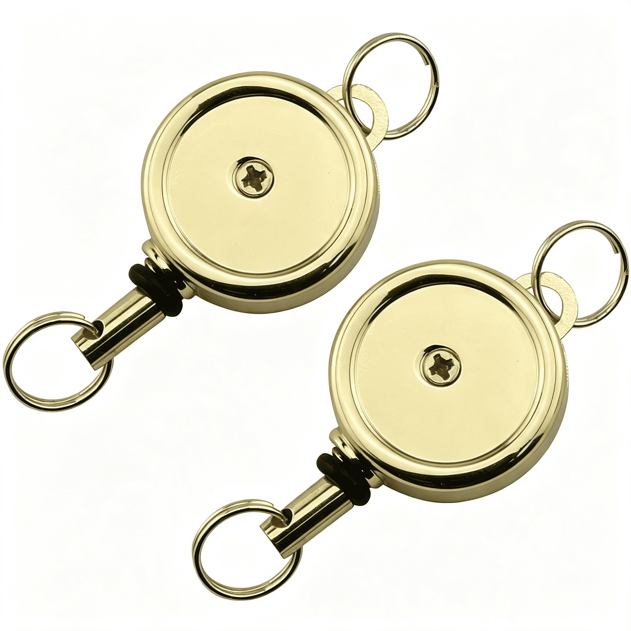 DESIGNICE 2Pcs Retractable Key Chain Zinc Alloy High Resilient Stretch ...