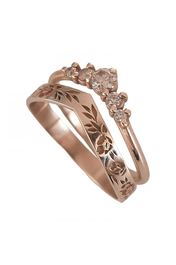 2Pcs Rings for Women Non Tarnish,Soft Texture Stackable Rings,Dependable Construction Cute Rings,Rosegold Plated