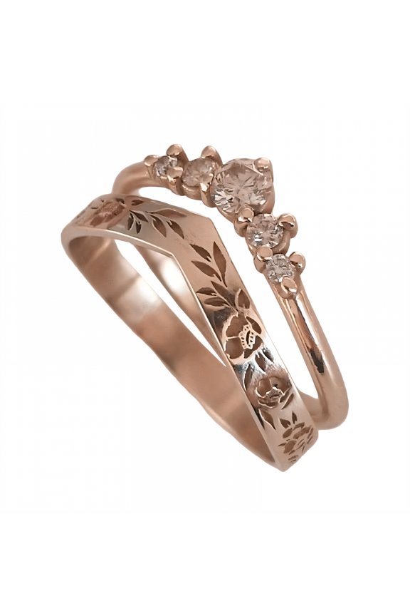 2Pcs Rings for Women Non Tarnish,Tough Structure Stackable Rings,Soft Touch Cute Rings,Rosegold Plated
