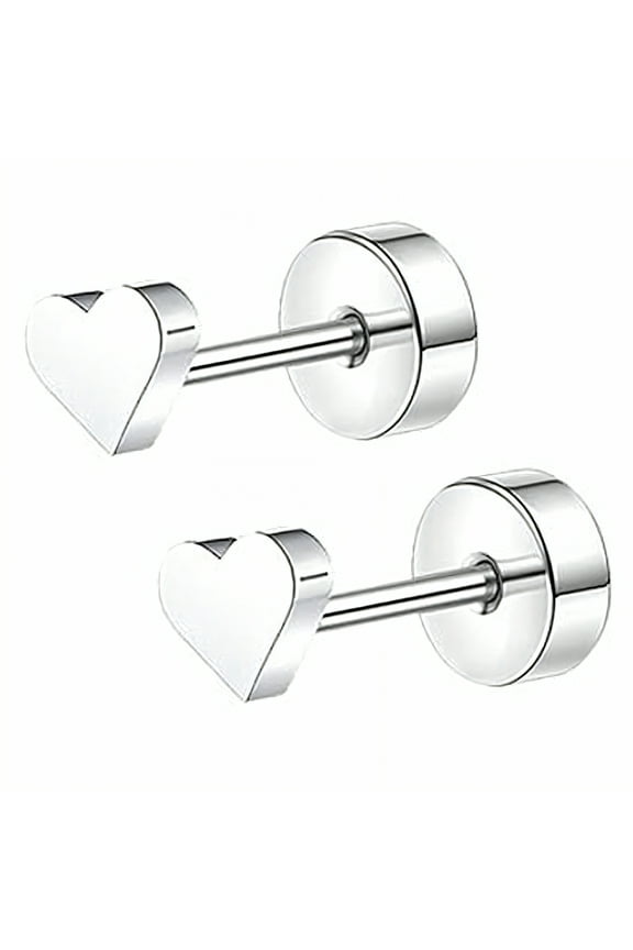 2Pcs Stud Earrings for Women,Delicate Touch Stud Earrings for Women Hypoallergenic,Glossy Surface Flat Back Stud Earrings,Style1