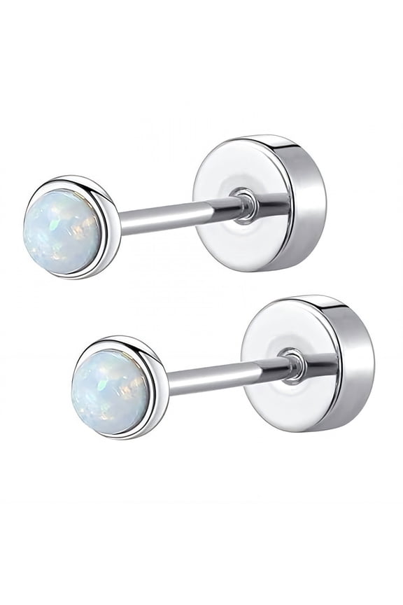 2Pcs Stud Earrings for Women,Smooth Feel Stud Earrings for Women Hypoallergenic,Glossy Surface Flat Back Stud Earrings,Style1