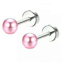 DESIGNICE 2Pcs Stud Earrings for Women,Smooth Shine Stud Earrings for Women Hypoallergenic,No Chafing Flat Back Stud Earrings,Style1