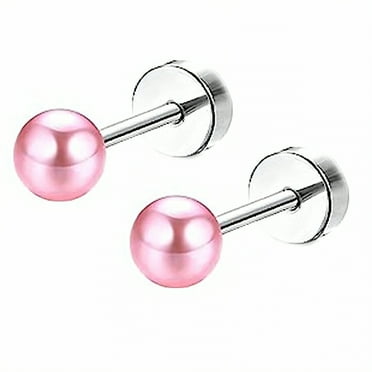 DESIGNICE 2Pcs Stud Earrings for Women,Smooth Shine Stud Earrings for Women Hypoallergenic,No Chafing Flat Back Stud Earrings,Style1
