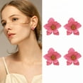 thumbnail image 1 of DESIGNICE 2Pcs Summer Earrings,3D Floral Design Earrings for Women,Lightweight Texture Studs Earrings for Women,Womens Earrings for Outdoor Travel、Gift,Style4, 1 of 7