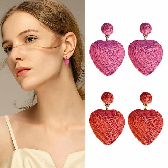 DESIGNICE 2Pcs Summer Earrings,Bohemian Style Statement Earrings for Women,Alloy Connecting Parts Small Stud Earrings for Women,Cute Earrings for Vacation、Leisure Occasions,Style5