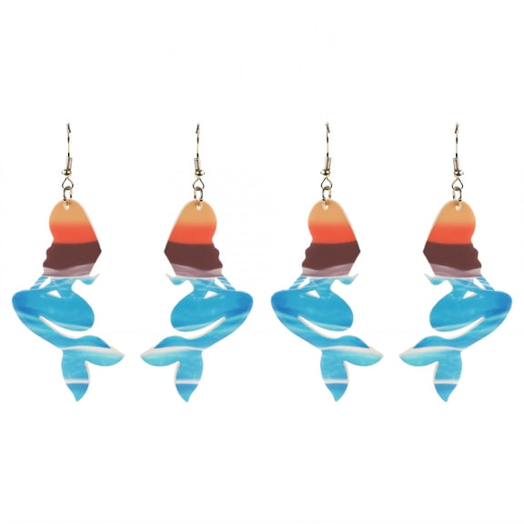 DESIGNICE 2Pcs Summer Earrings,Mermaid Design Statement Earrings for Women,Acrylic Womens Earrings Trendy,Dangly Earrings for Woman for Outdoor,Style1