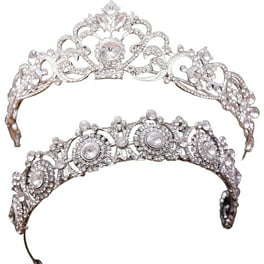 Sohindel Elegant Rhinestone Alloy Silver Tiara Crown with