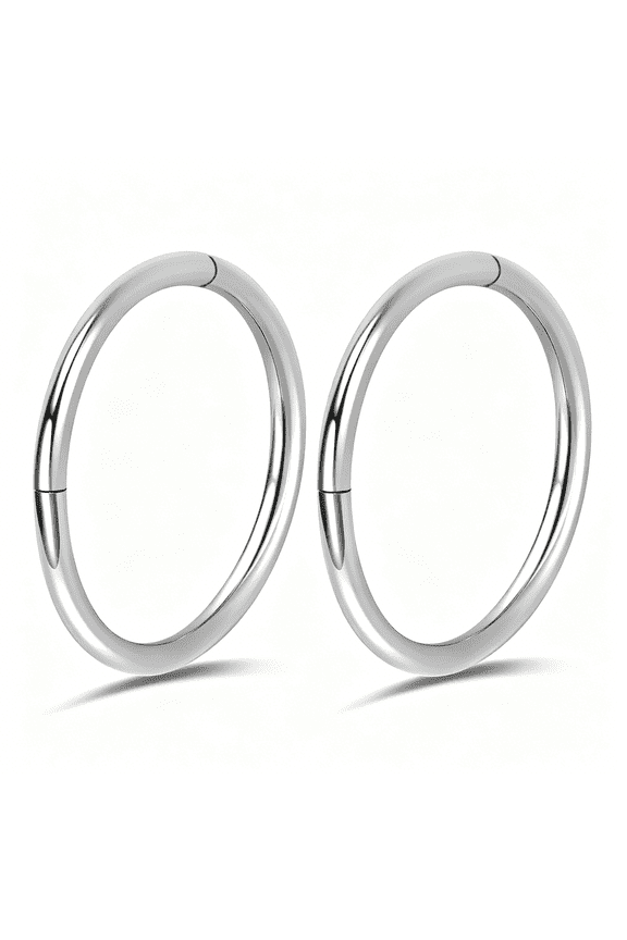 2Pcs Titanium Nose Rings 20/18/16G Nose Rings Hoops Diameter 5Mm to 12Mm Rose Gold-Black Cartilage Helix Tragus Daith Rook Hoop Earrings Hinged Segment Septum Clicker Body Piercing Jewelry