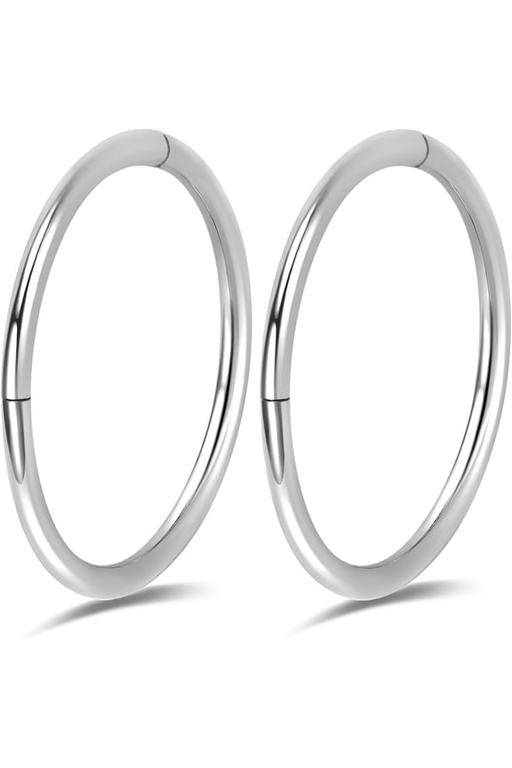 2Pcs Titanium Nose Rings 20G 18G 16G 14G Nose Rings Hoops Diameter 5Mm to 13Mm Rose Gold-Black Cartilage Helix Tragus Hoop Earrings Hinged Segment Septum Clicker Body Piercing Jewelry