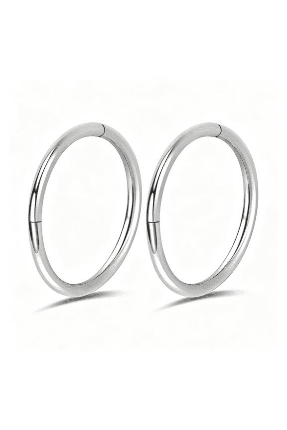 2Pcs Titanium Nose Rings 20G 18G 16G Nose Rings Hoops Diameter 5-12mm Rose Gold-Black Cartilage Helix Tragus Daith Rook Hoop Earrings Hinged Segment Septum Clicker Body Piercing Jewelry