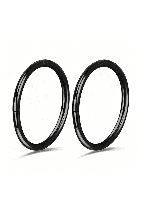 2Pcs Titanium Nose Rings 20G 18G 16G Nose Rings Hoops Diameter 5Mm to 12Mm Rose Gold-Black Cartilage Helix Tragus Daith Rook Hoop Earrings Hinged Segment Septum Clicker Body