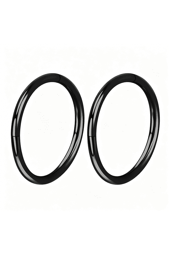 2Pcs Titanium Nose Rings 20G 18G 16G Nose Rings Hoops Diameter 5Mm to 12Mm Rose Gold-Black Cartilage Tragus Daith Rook Hoop Earrings Hinged Segment Septum Clicker Body Piercing Jewelry