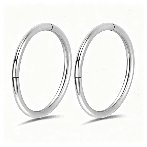 DESIGNICE 2Pcs Titanium Nose Rings 20G 18G 16G Nose Rings Hoops Diameter 5Mm to 12Mm Rose Gold-Black Cartilage Tragus Daith Rook Hoop Earrings Hinged Segment Septum Clicker Body Piercing Jewelry