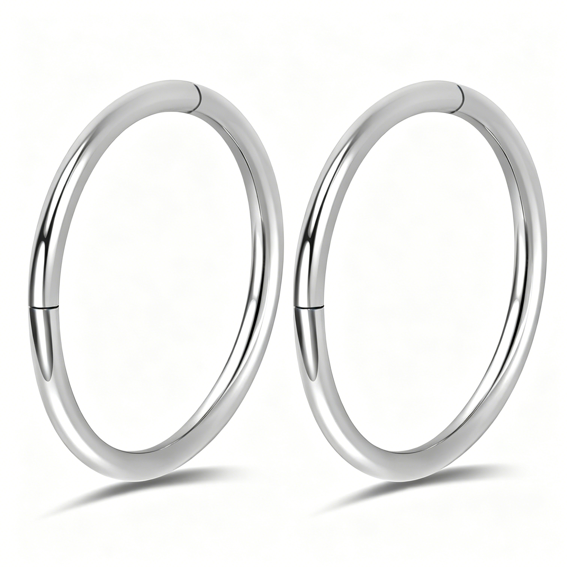 DESIGNICE 2Pcs Titanium Nose Rings 20G 18G 16G Nose Rings Hoops Diameter 5Mm to 12Mm Rose Gold-Black Cartilage Tragus Daith Rook Hoop Earrings Hinged Segment Septum Clicker Body Piercing Jewelry