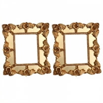DESIGNICE 2Pcs Vintage Picture Frames,Classic Charm Picture Frames,Vintage Form Gold Picture Frames,4.73"X4.73",Style1