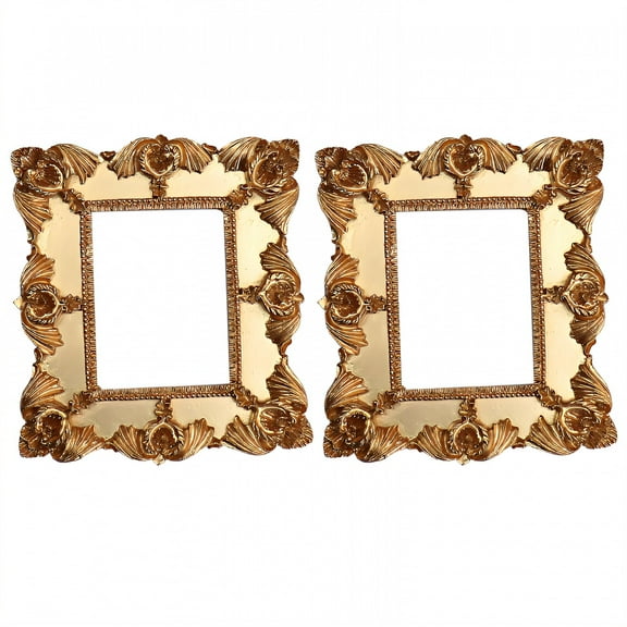 DESIGNICE 2Pcs Vintage Picture Frames,Classic Charm Picture Frames,Vintage Form Gold Picture Frames,4.73"X4.73",Style1