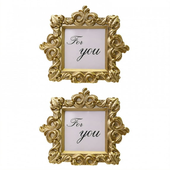 DESIGNICE 2Pcs Vintage Picture Frames,Compact Size Small Picture Frames,Versatile Design Gold Picture Frames,4.93"X3.75",Gold