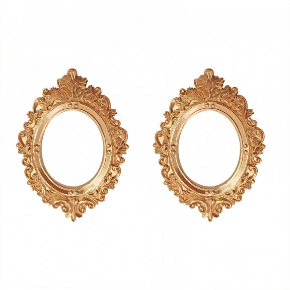 DESIGNICE 2Pcs Vintage Picture Frames,Mini Frame Small Picture Frames,Artwork Mount Gold Picture Frames,5.91"X3.94",Style1