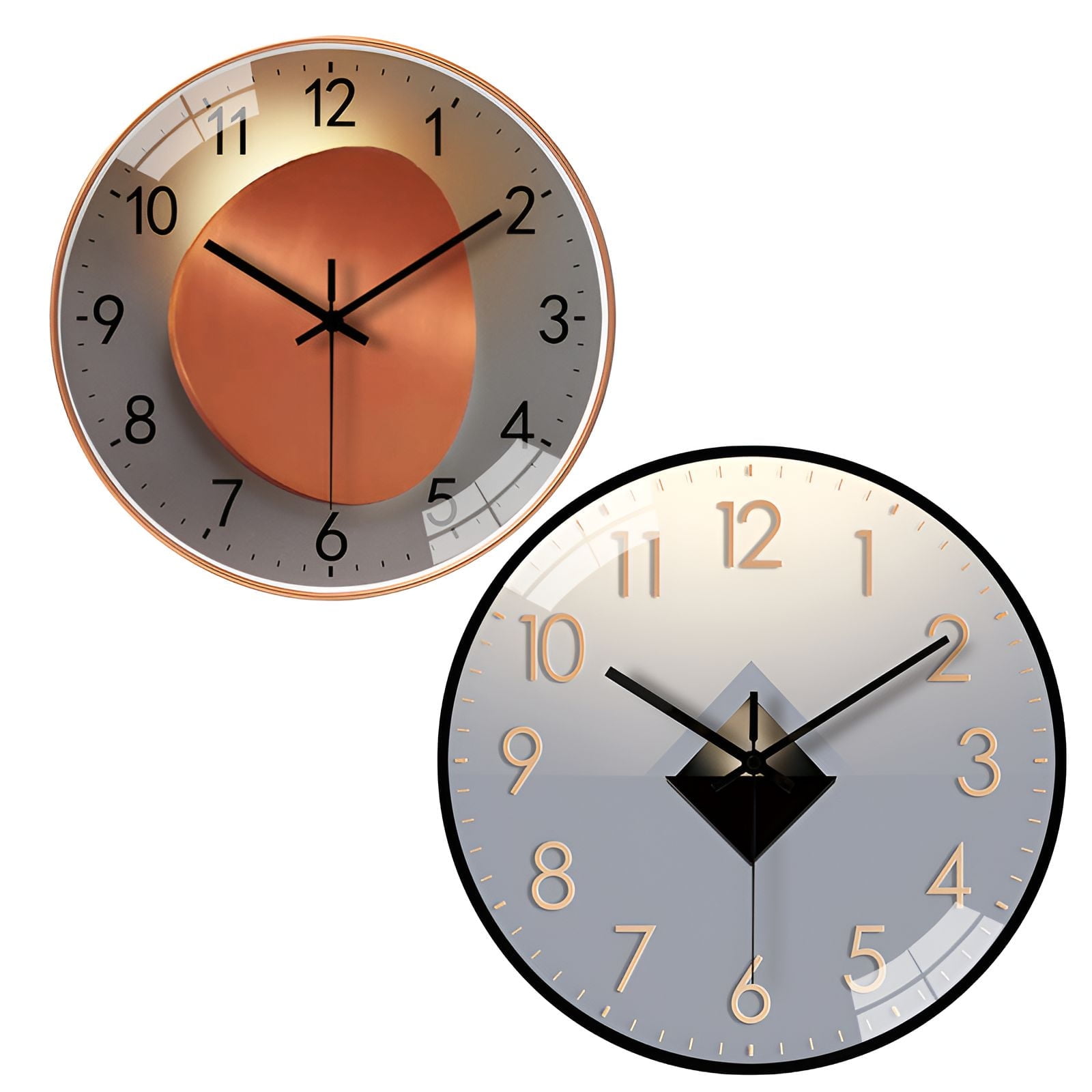 DESIGNICE 2Pcs Wall Clock,12in Analog Clock,Clean Style Wall Clocks for ...
