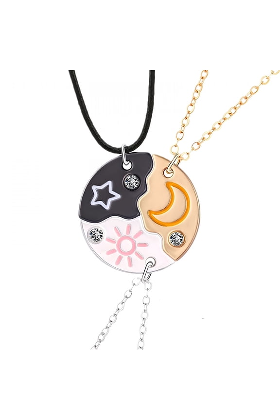 3-In-1 Magnetic Friendship Necklaces - Bff Matching Heart Pendant Set for 3, Best Friend Split Heart Necklaces