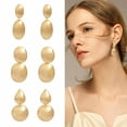 thumbnail image 1 of DESIGNICE 3 Pairs Statement Earrings for Women,Alloy Plating Geometric Teardrop Womens Earrings,Chunky Gold Earrings Wife Girlfriend Fashion Jewelry Accessories Gift,Style5, 1 of 7
