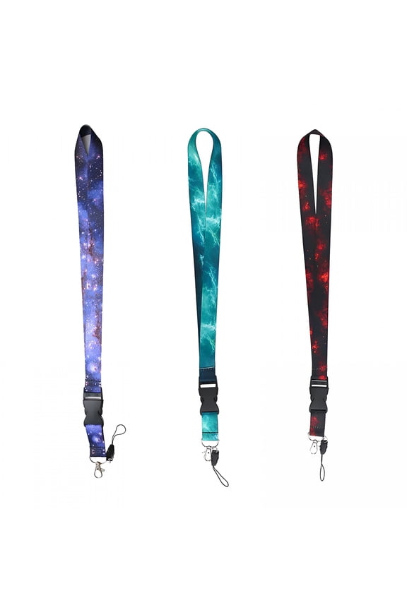 3 Pcs Lanyards for Keys Neck Strap Keychain for Women Men Kids Lanyard for Id Badges Teen Girls Id Lanyard, Blue Purple Red