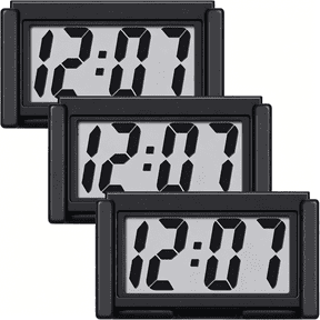 DESIGNICE 3 Pcs Mini Digital Clock Small Digital Clock Stick on Battery Operated Self Adhesive Bracket for Car Dashboard Fridge (Black)