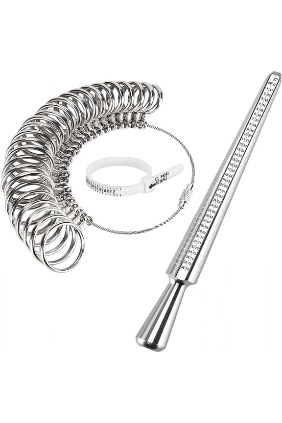 3 Pcs Ring Sizer Ring Measurement Tool A-Z Metal Finger Gauge Size Measure Set Rings Diameters Measuring Belt for Men Women Rings Sizing Kit Jewellery Ring Mandrel Stick