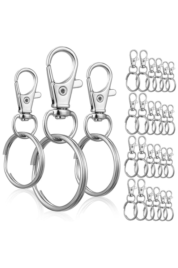 30 Pcs Claw Lobster Claw Clasps for Keychains Lanyards Rust-Resistant Key Rings Lobster Clasps for Jewelry Making