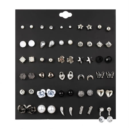 DESIGNICE 30Pair Earrings,Elegant Design Aretes De Mujer,Timeless Style Versatile Appeal Earrings for Women,Style1