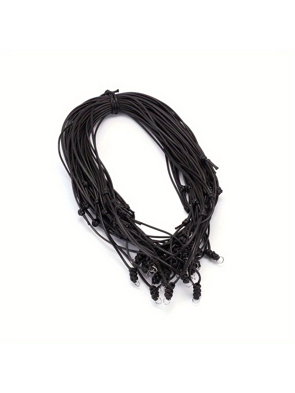 30Pcs Rope Necklace Cord Adjustable Double Knotted Necklaces String 1.5Mm Rope Chain Choker with Metal Ring for Hanging Pendants Jewelry Making Black Cord Necklace for Men Women